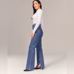 Abercrombie Curve Love High Rise Vintage Flare Jean vent hem 26S